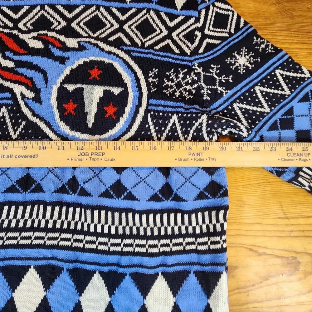 Tennessee Titans NFL Ugly Christmas Mens Sweater 2XL Blue Holiday Football
